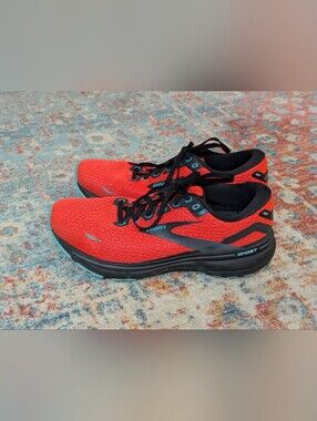 Brooks Ghost 15 Womens 10 B Orange Black Blue Athletic Running Shoes Sneakers